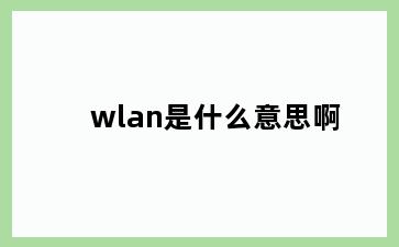 wlan是什么意思啊