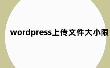 wordpress上传文件大小限制