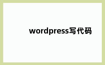 wordpress写代码