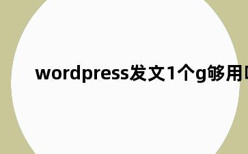 wordpress发文1个g够用吗