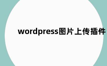 wordpress图片上传插件