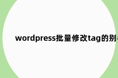 wordpress批量修改tag的别名