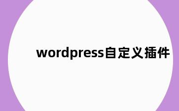 wordpress自定义插件