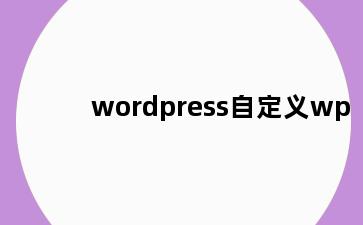 wordpress自定义wp