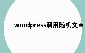 wordpress调用随机文章