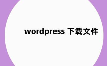 wordpress 下载文件