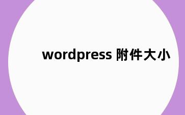 wordpress 附件大小