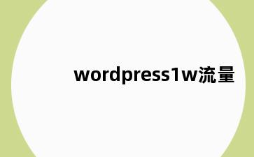 wordpress1w流量