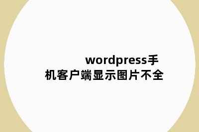 wordpress手机客户端显示图片不全