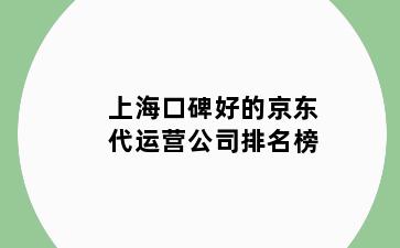 上海口碑好的京东代运营公司排名榜