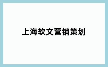 上海软文营销策划