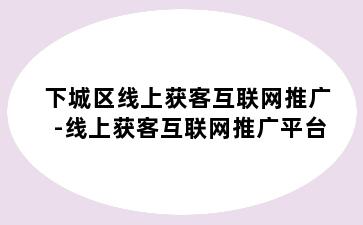 下城区线上获客互联网推广-线上获客互联网推广平台