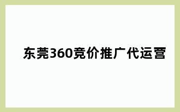 东莞360竞价推广代运营