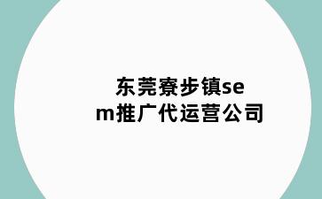 东莞寮步镇sem推广代运营公司