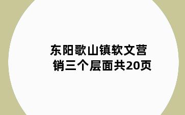 东阳歌山镇软文营销三个层面共20页