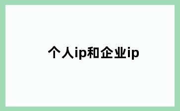 个人ip和企业ip