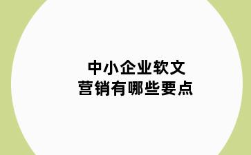 中小企业软文营销有哪些要点