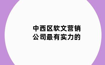 中西区软文营销公司最有实力的