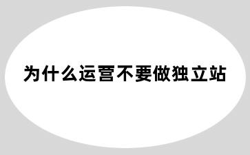 为什么运营不要做独立站