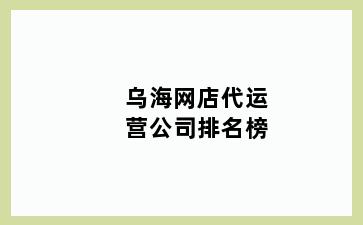 乌海网店代运营公司排名榜