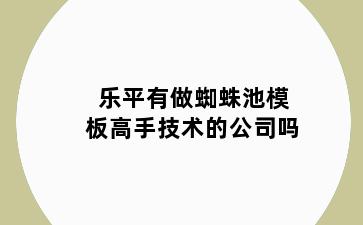 乐平有做蜘蛛池模板高手技术的公司吗