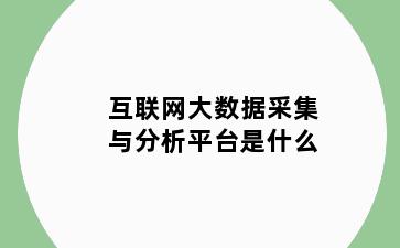 互联网大数据采集与分析平台是什么