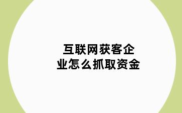 互联网获客企业怎么抓取资金