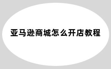 亚马逊商城怎么开店教程