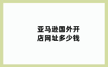 亚马逊国外开店网址多少钱