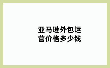 亚马逊外包运营价格多少钱