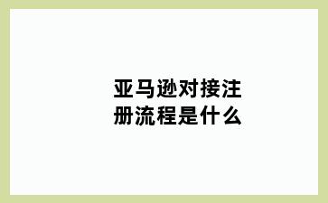 亚马逊对接注册流程是什么