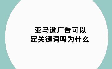 亚马逊广告可以定关键词吗为什么