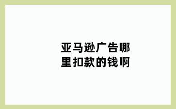 亚马逊广告哪里扣款的钱啊