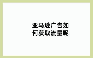 亚马逊广告如何获取流量呢