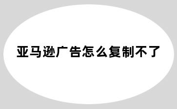 亚马逊广告怎么复制不了