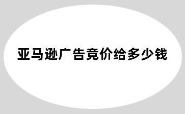 亚马逊广告竞价给多少钱