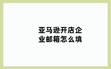 亚马逊开店企业邮箱怎么填