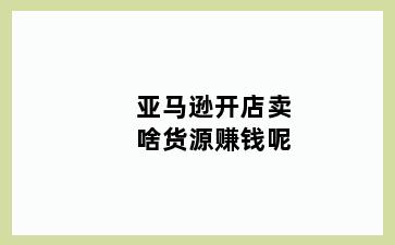 亚马逊开店卖啥货源赚钱呢