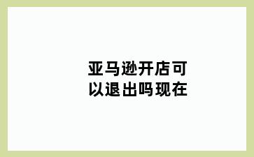 亚马逊开店可以退出吗现在