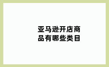 亚马逊开店商品有哪些类目