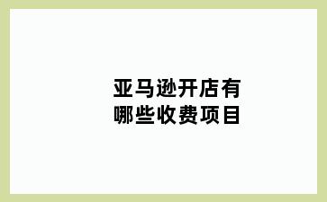 亚马逊开店有哪些收费项目