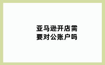 亚马逊开店需要对公账户吗