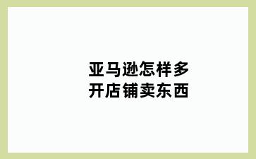 亚马逊怎样多开店铺卖东西