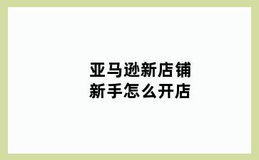 亚马逊新店铺新手怎么开店