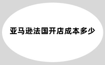 亚马逊法国开店成本多少