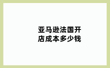 亚马逊法国开店成本多少钱