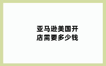 亚马逊美国开店需要多少钱