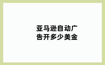 亚马逊自动广告开多少美金