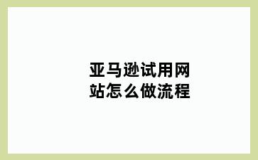 亚马逊试用网站怎么做流程