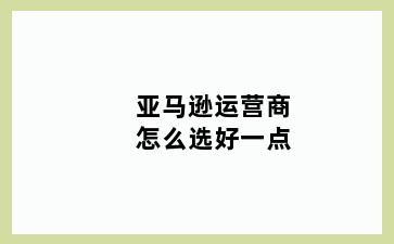 亚马逊运营商怎么选好一点